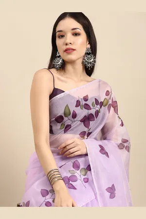 Sangria Women Floral Prined Saree with Blouse Piece