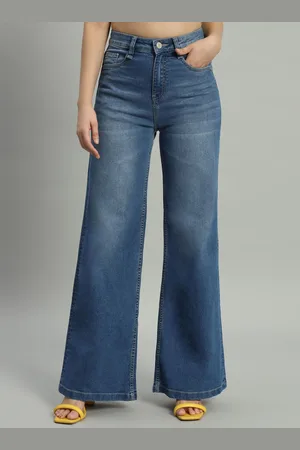 BAESD Women Wide Leg High-Rise Cotton Light Fade Stretchable Jeans