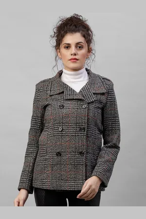 Gipsy Women Grey Checked Tailored Jacket