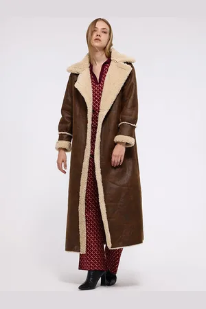 COVER STORY Women Shearling Long Fur Overcoat