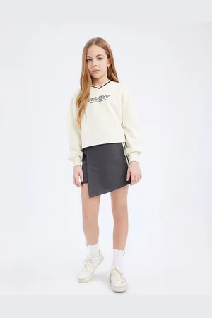 DeFacto Girls Printed T-shirt with Skirt