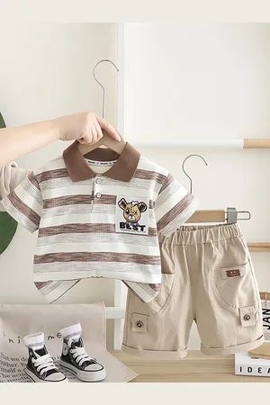 LULU & SKY Boys Striped T-shirt with Shorts