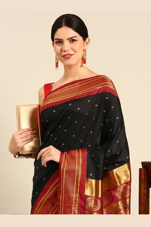 Varkala Silk Sarees Ethnic Motifs Zari Silk Blend Paithani Saree
