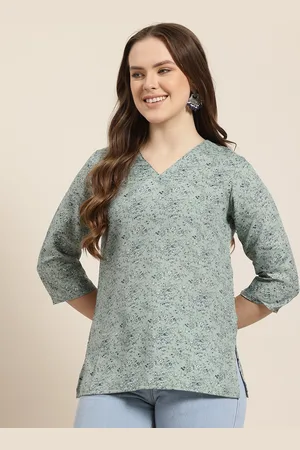 HERE&NOW Micro Florals Print V-Neck Straight Kurti