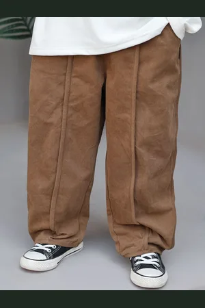 LULU & SKY Boys Loose Fit High-Rise Chinos Trousers
