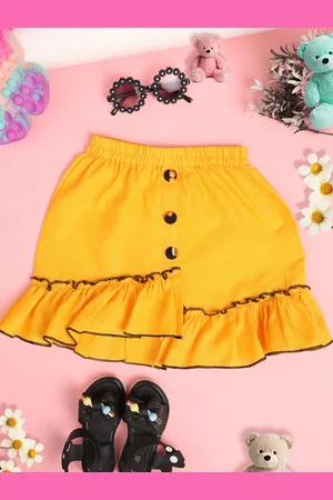 Cutiekins Girls Pure Cotton Embellished Skirt