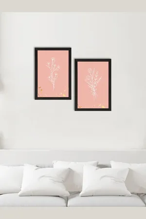 eCraftIndia Set of 2 Pastel Topical Fern Art Painting