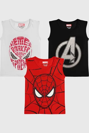 Miss and Chief Boys Pack Of 3 Marvel Superhero Printed Regular Fit T-shirts