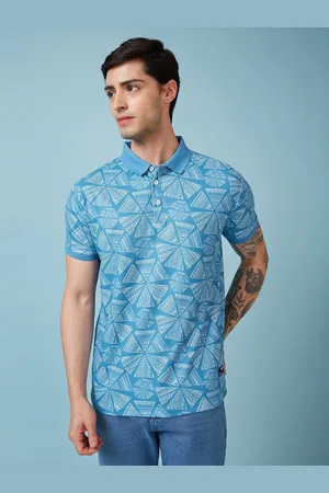 Status Quo Men Geometric Printed Polo Collar Regular Fit T-shirt
