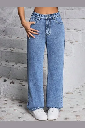 BAESD Women Comfort Wide Leg Light Fade Stretchable Jeans