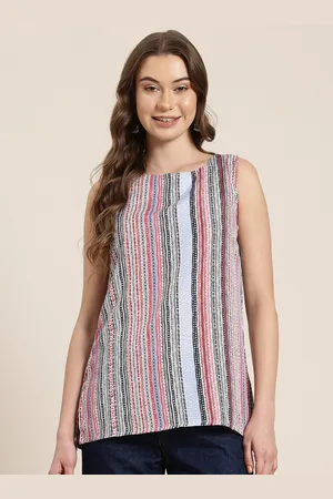 HERE&NOW Printed Boat Neck Kurti