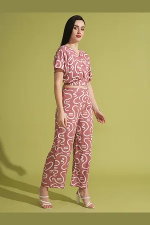 Globus Abstract Printed V-Neck Top With Trousers