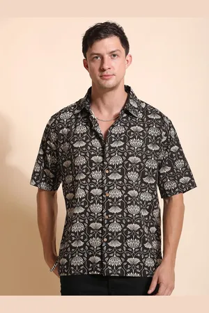 Jaipur Men Standard Fit Spread Collar Floral Printed Cotton Casual Shirt