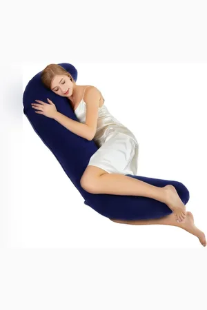 Pum Pum Navy Blue Fibre Filled Faux Velvet Ultra Soft Maternity Pillow