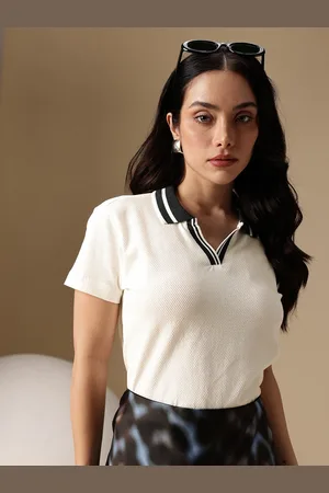 Chemistry Pure Cotton Self Design Polo Collar T-shirt