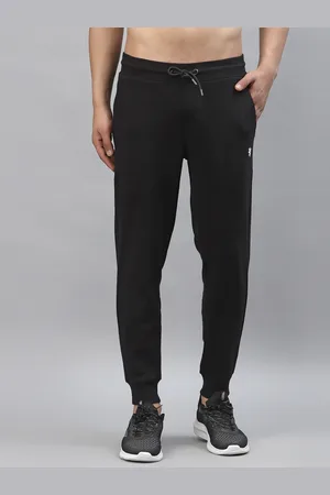 Red Tape Men Black Solid Cotton Track Pants