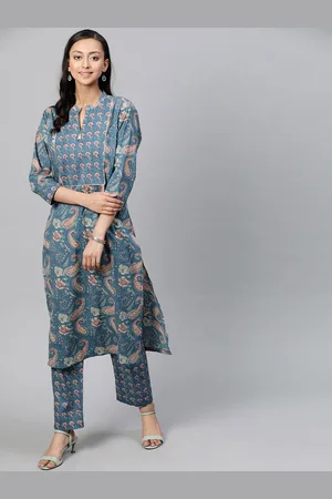 indo street Women Paisley Printed Gotta Patti Pure Cotton Kurta & Trousers