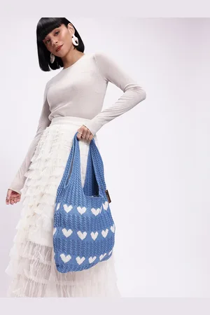 DressBerry Heart Crocheted Shopper Tote Bag