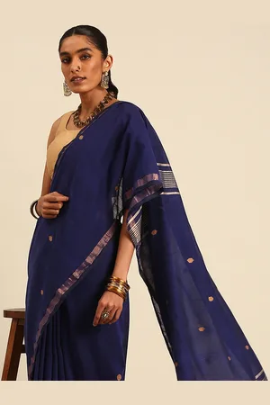 Taavi Handloom Cotton Zari Border Jamdani Inspired Saree