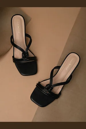 LOUIS STITCH Women Cross Knot Stilleto Heel Mule Sandals