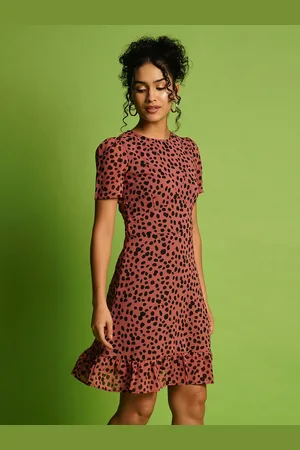 Globus Floral Printed Crepe A-Line Dress
