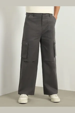 NOBERO Men Printed Relaxed Loose Fit Pleated Cargos Trousers