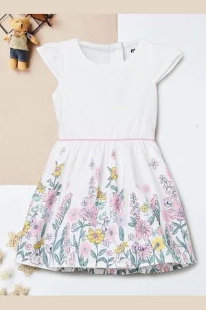 Max Collection Girls Floral Printed Pure Cotton Fit & Flare Dress