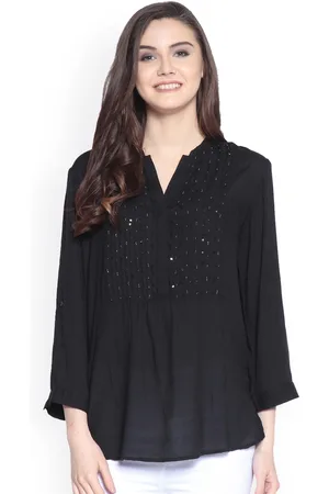 Gipsy Women Black Solid Tunic