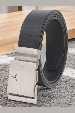 Metronaut Men Black Textured Leather Formal Belt