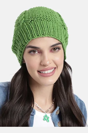 Magic Needles Unisex Green Self Design Beanie
