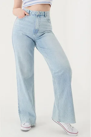 BAESD Women Comfort Wide Leg Light Fade Stretchable Jeans