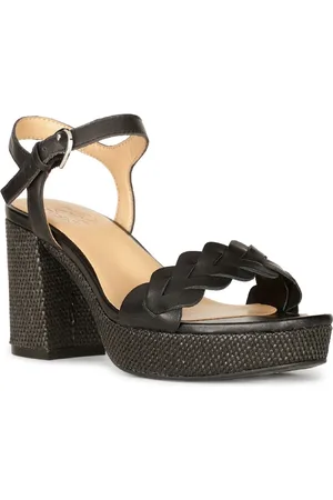 Naturalizer Pandora Textured Leather Party Platform Heels With Buckles