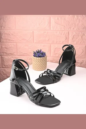 Styli Women Criss Cross Strap Detail Block Heel Sandals