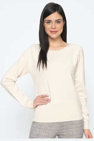 Gipsy Women Beige Self Design Sweater