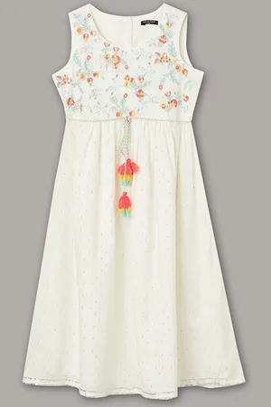 Lifestyle Girls Floral Embroidered A-Line Dress
