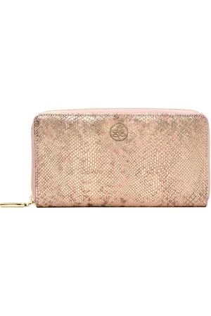 Eske Women Rose Textured Zip Around Wallet