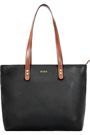 Eske Black Solid Shoulder Leather Bag
