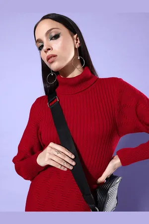 DressBerry Turtle Neck Long Sleeves Sheath Dress