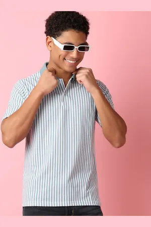 V-Mart Men Striped Polo Collar T-shirt