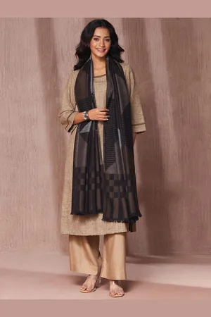 Fabindia Striped Woven Design Woollen Shawl