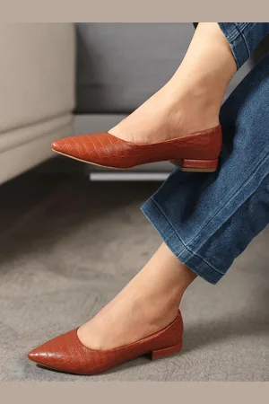 LAVIE Women Textured Pointed Toe Slip-On Ballerinas Flats