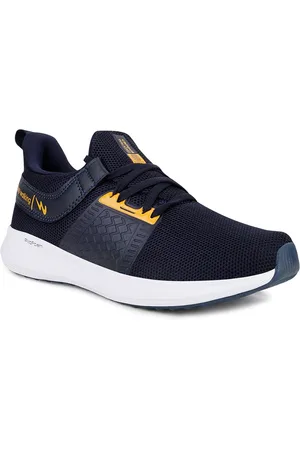 Campus Men Navy Blue & Mustard Mesh Running Shoes