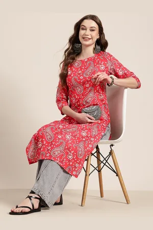 HERE&NOW Floral Print A-Line Kurta