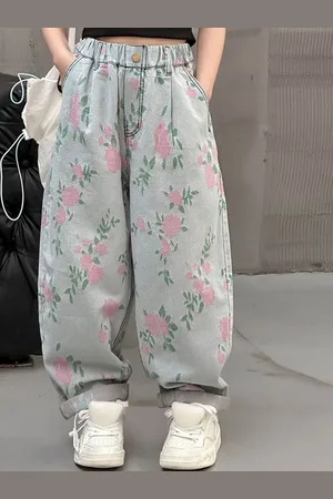 LULU & SKY Girls Floral Printed Trousers