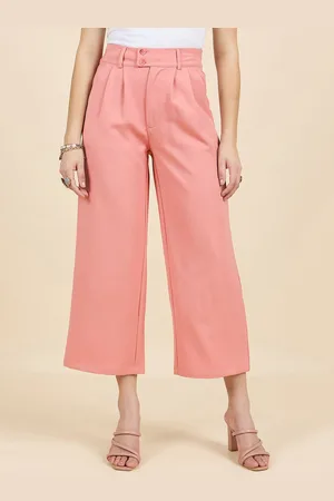 Gipsy Women Smart Mid-Rise Cotton Pleated Trousers