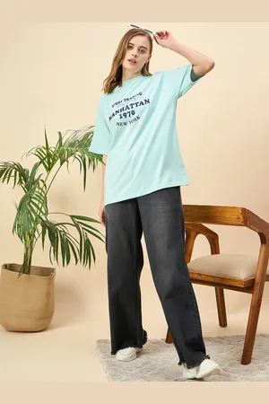 Mast & Harbour Women Printed Drop-Shoulder Sleeves T-shirt