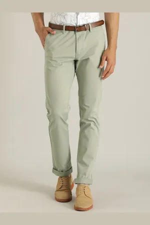 Indian Terrain Men Brooklyn Slim Fit Pure Cotton Chino Trousers