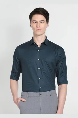Arrow Spread Collar Self Design Pure Cotton Casual Shirt