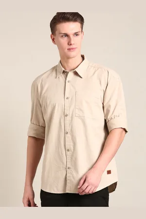 Roadster The Lifestyle Co. Men Relaxed Solid Cotton Relaxed Fit Casual Shirt