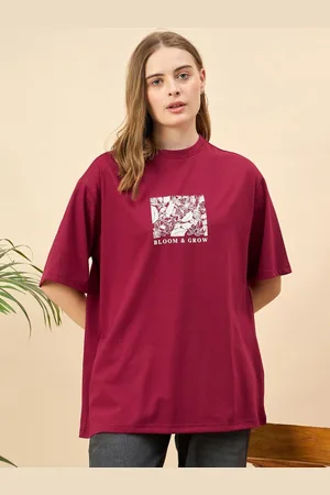 Mast & Harbour Women Printed Drop-Shoulder Sleeves T-shirt